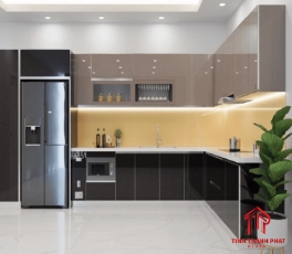 Kính Tủ Bếp Nâu Xám 