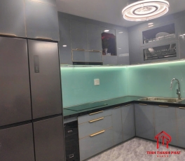 Kính Sơn ốp bếp Xanh Nhạt