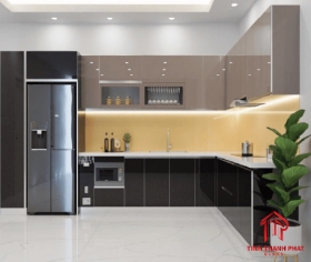 Kính Tủ Bếp Nâu Xám 