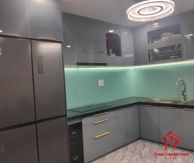 Kính Sơn ốp bếp Xanh Nhạt