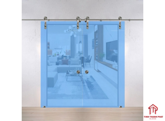 Cửa kính lùa 1 cánh ray Inox Ø25