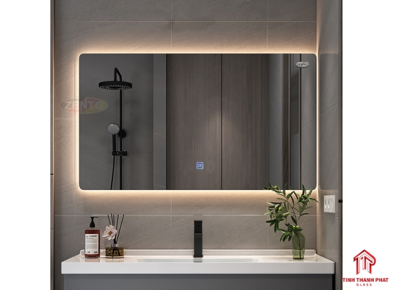 Kính Gương Led  chữ nhật nằm ngang Nhà Tắm
